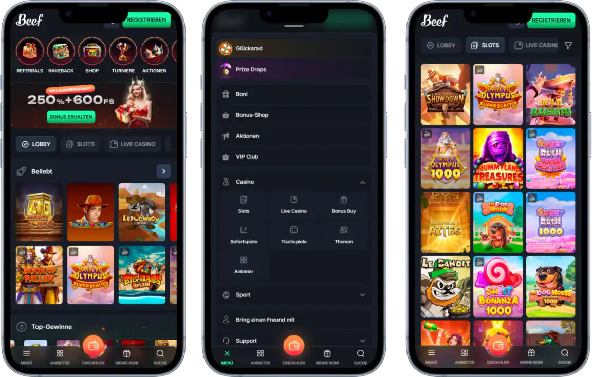 Mobiles Spielen im Beef Casino