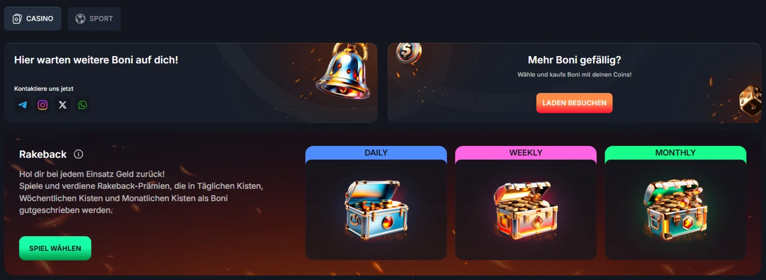 Beef Casino Aktionen und Cashback